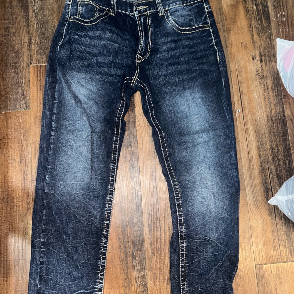 Men's Dark Wash Relaxed Jeans